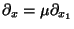 $\partial_x =\mu\partial_{x_{1}}$