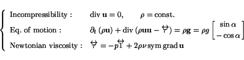 \begin{displaymath}
\left\{%%
\begin{array}{ll}
\mbox{Incompressibility}: &
...
...thrm{sym}\,\mathrm{grad}\,\mathbf {u}
\end{array}%%
\right.
\end{displaymath}