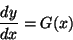 dy/dx = G(x)